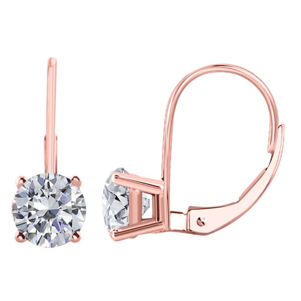 0.25 Cttw Leverback Dangle Natural Diamond Earring